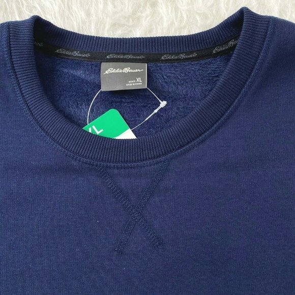 Eddie Bauer Men's size XL Long Sleeved Crew Neck Sweatshirt Navy Blue Super Soft - Picture 3 of 7